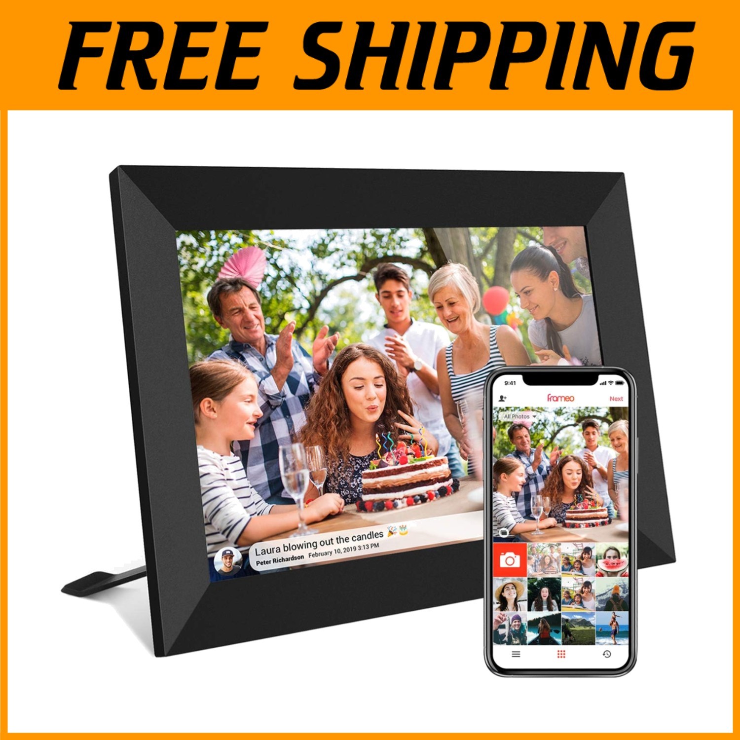 Auto-Rotate 10.1" Touch Screen Photo Frame