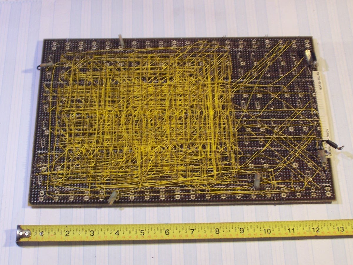 Vintage IBM System/370 Wire-Wrap Backplane Panel – Mainframe Logic Board – Tech