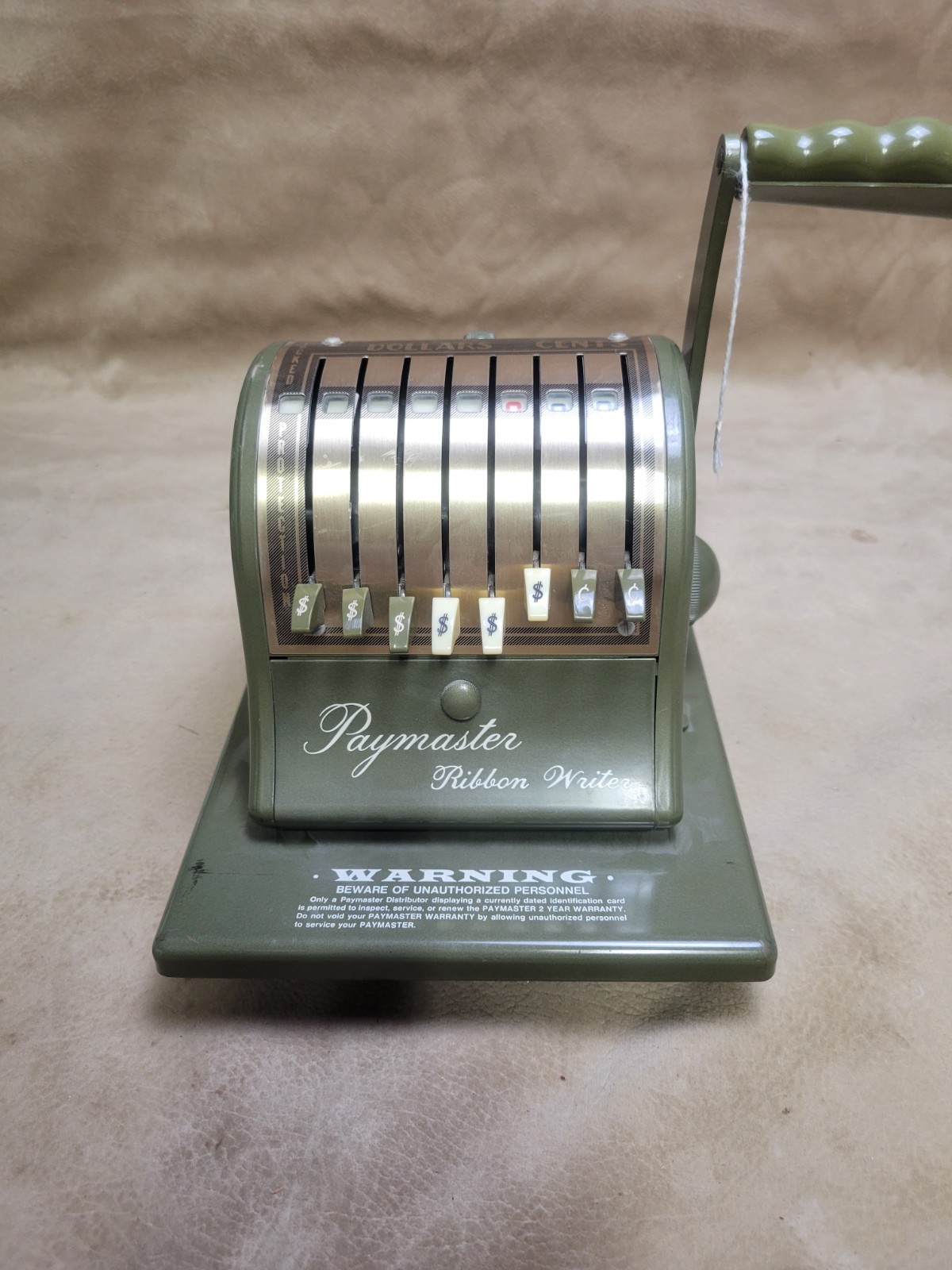 Vintage Paymaster Ribbon Writer Series 8000 Check Writer