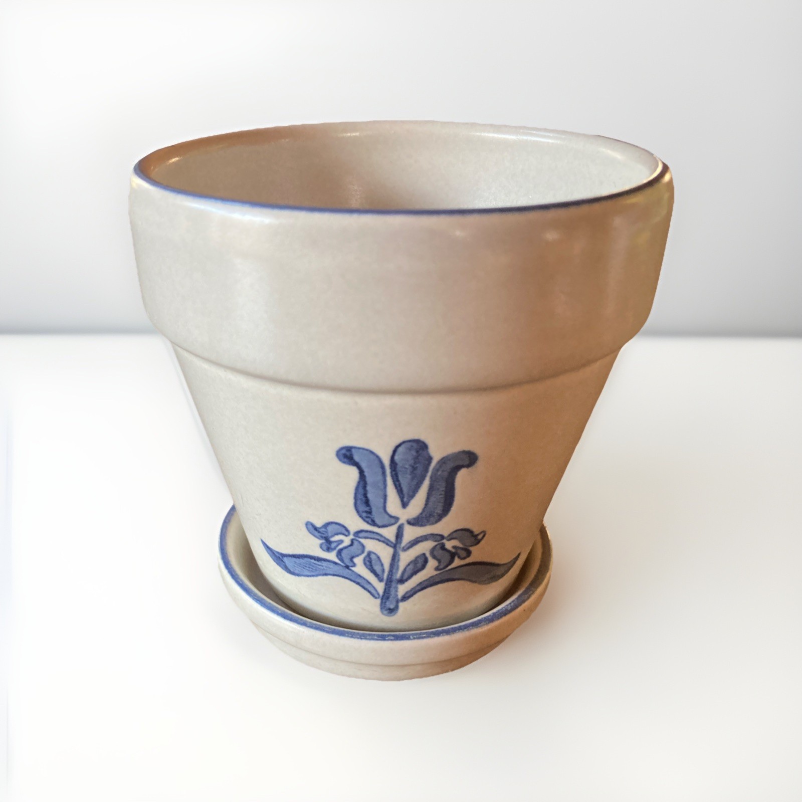 Pfaltzgraff Yorktowne Stoneware Medium Flower Pot & Saucer 3" #815 VTG