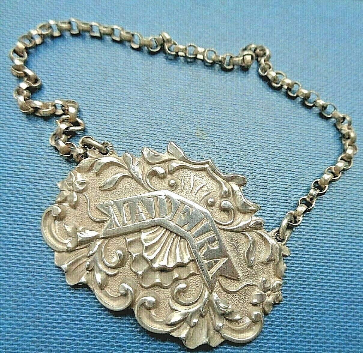 Georgian Sterling Silver Madeira Decanter or Wine Label h/m 1834 George Unite