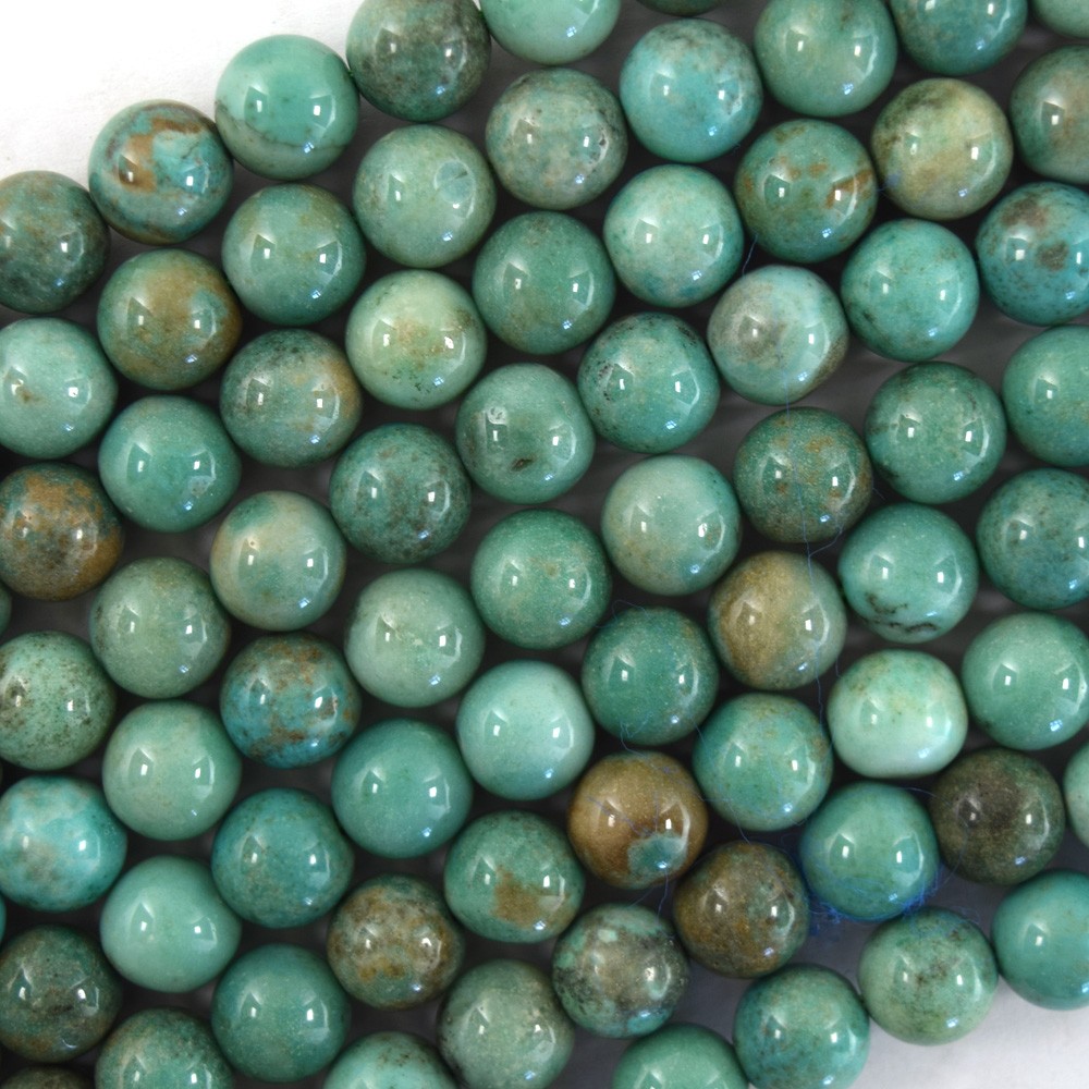 10mm natural dark green chrysoprase round beads 15" strand S3