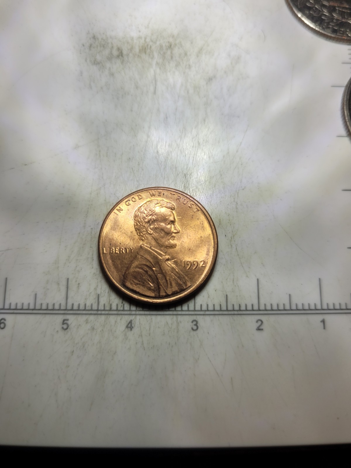 1992 Lincoln Penny Error Coin "i" In Liberty Missing Nice Coin.