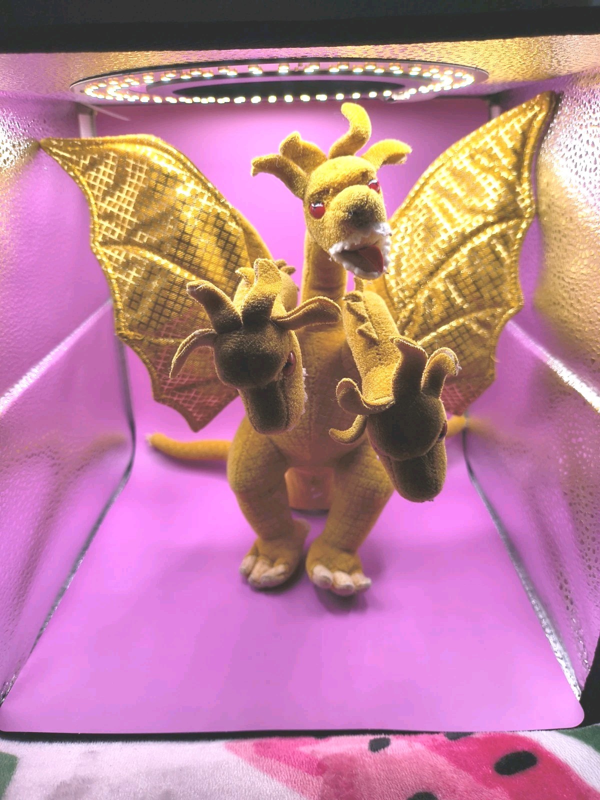 2001 TY Godzilla King Ghidorah Monster Zero Plush 3 Headed Dragon Yokohama Japan