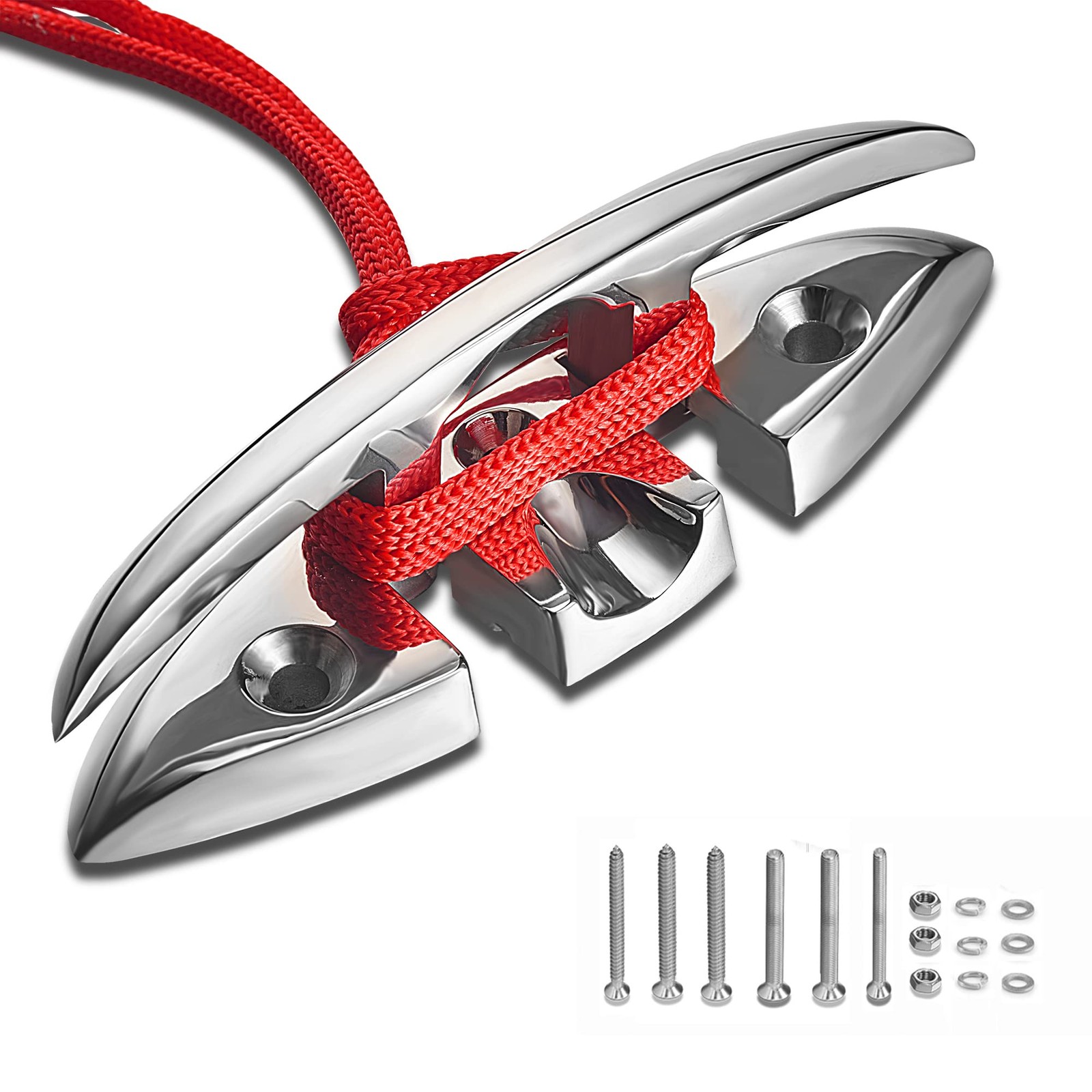 Boat Folding Cleats 6 inch 1 Pack, Flip-up Dock Cleats, Boat Cleats, 316 Stai...