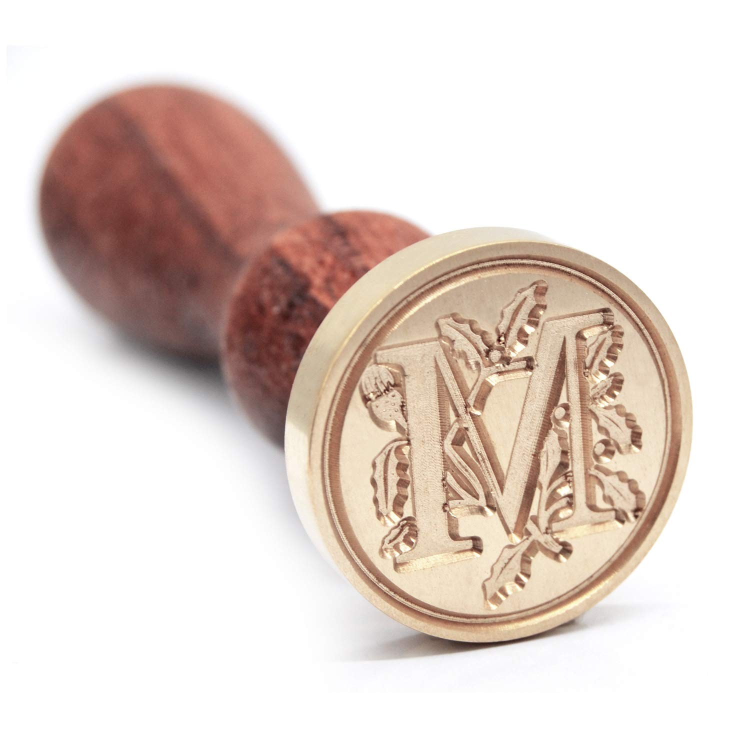 Medieval Initial Alphabet Wax Sealing Stamps, Brass Head Wooden Stamp, 