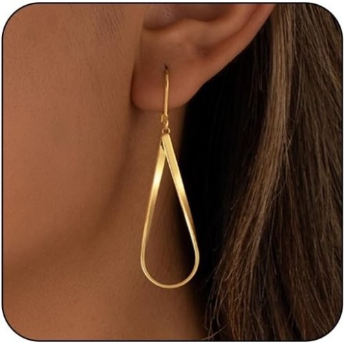 14K Gold Plated Dangle Earrings for Women,Trendy Leverback Drop Dangle Earrings