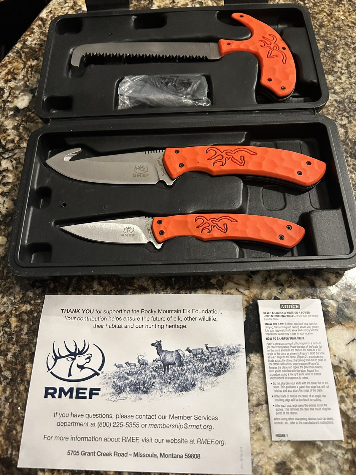 Rocky Mountain Elk Foundation Browning Big Game Field Dressing Kit, new in box