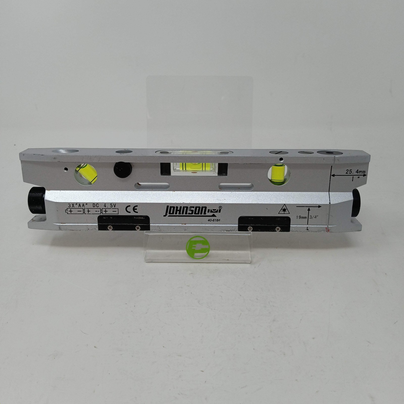 Johnson 40-6184 Magnetic Torpedo Laser Level, Silver & Black