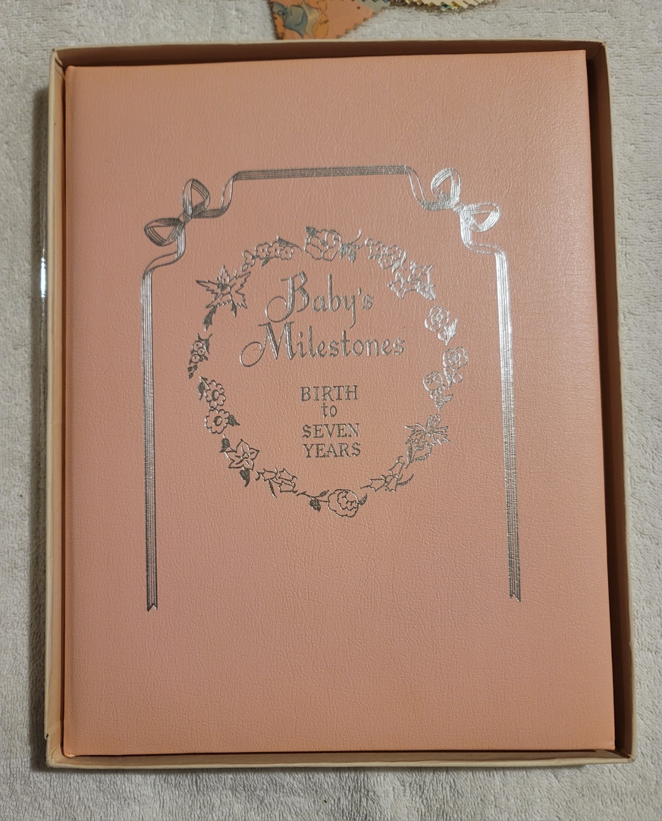Vintage Pink Baby Book Milestones Birth To Seven Years C R Gibson NOS
