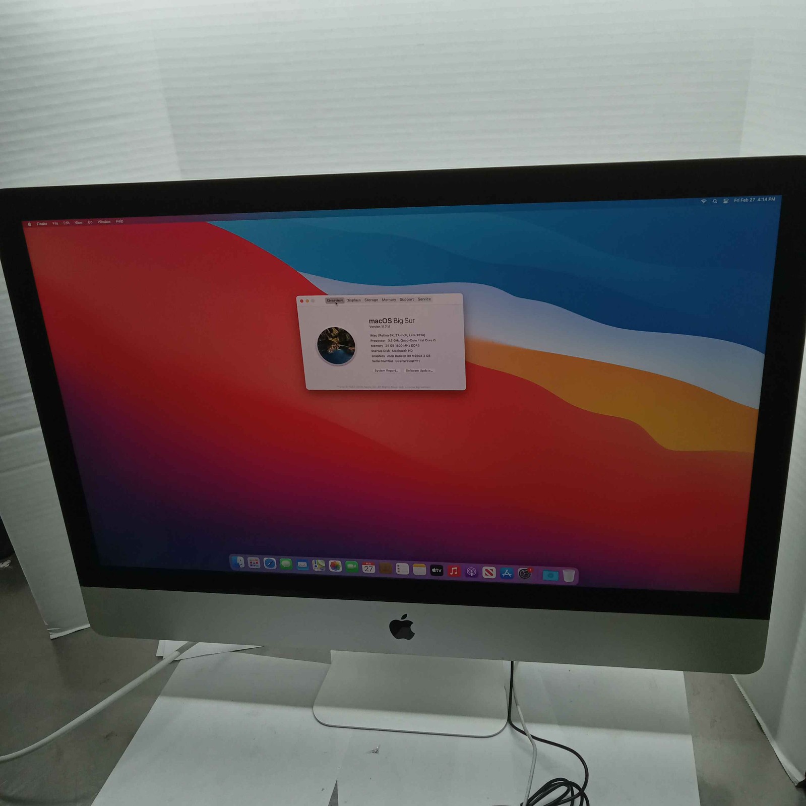 Apple iMac 27" Late 2014 Retina 5K Core i5 3.5GHz 24GB RAM 1TB macOS Big Sur ^