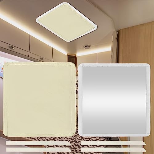 RV Roof Vent Skylight Insulator Window Cover, Sun Blackout Fabric for Beige