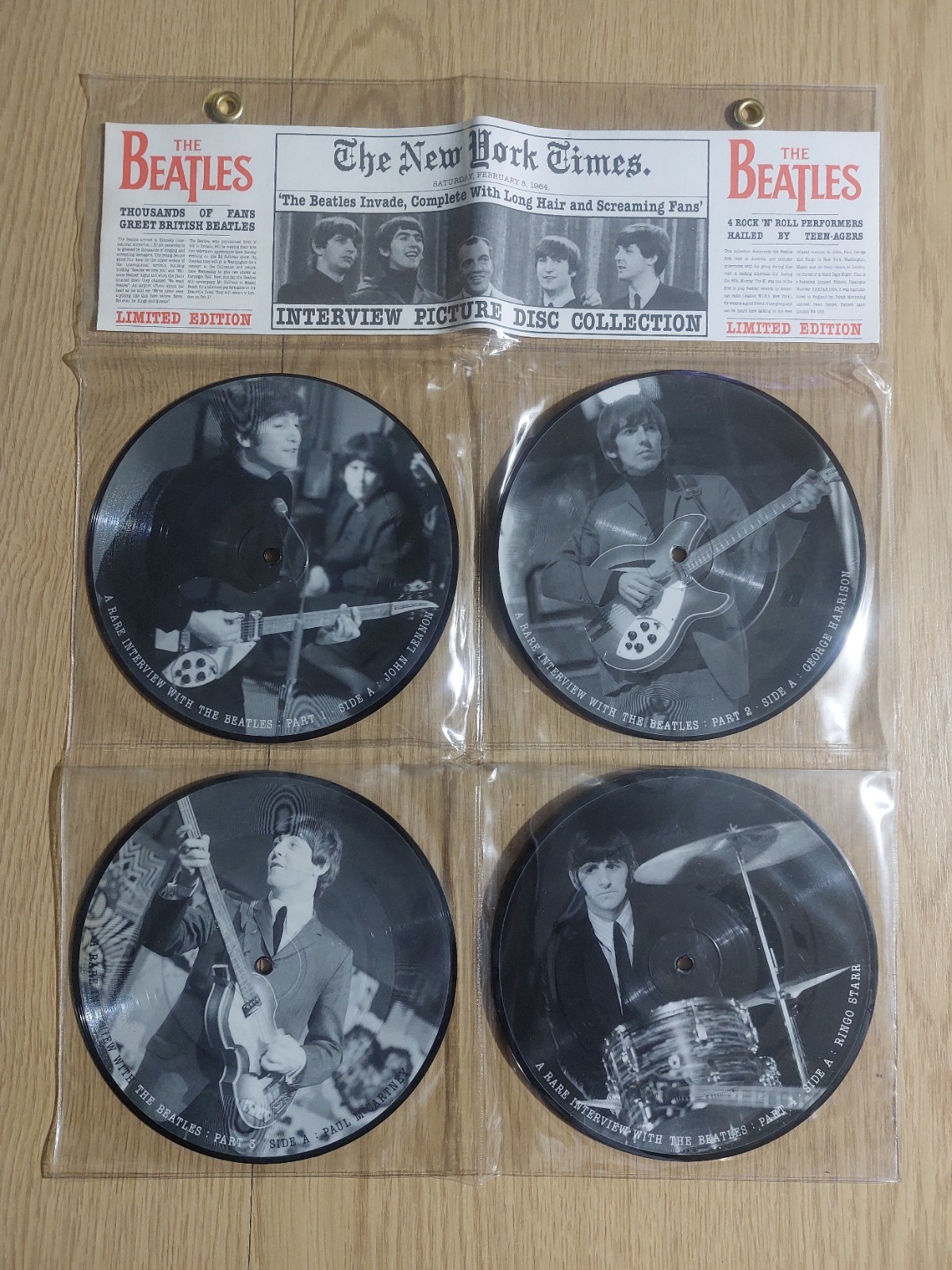 THE BEATLES: Interview 7” Vinyl Picture Disk Collection (4) - BAKPAK 1004 - EX