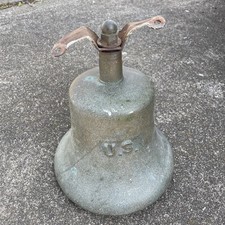 Vintage Nautical US Navy 9 5/8" 23 Lbs USN Brass or Bronze Bell WWII WW2