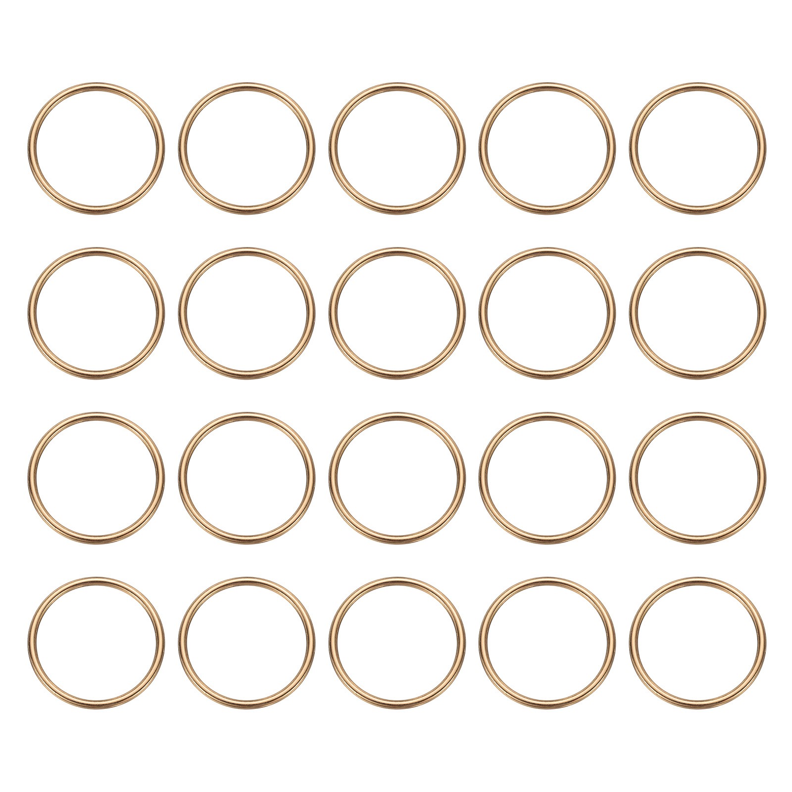 20pcs O Ring Buckles 1-9/16" Zinc Alloy Electroplated Round Buckles, Gold