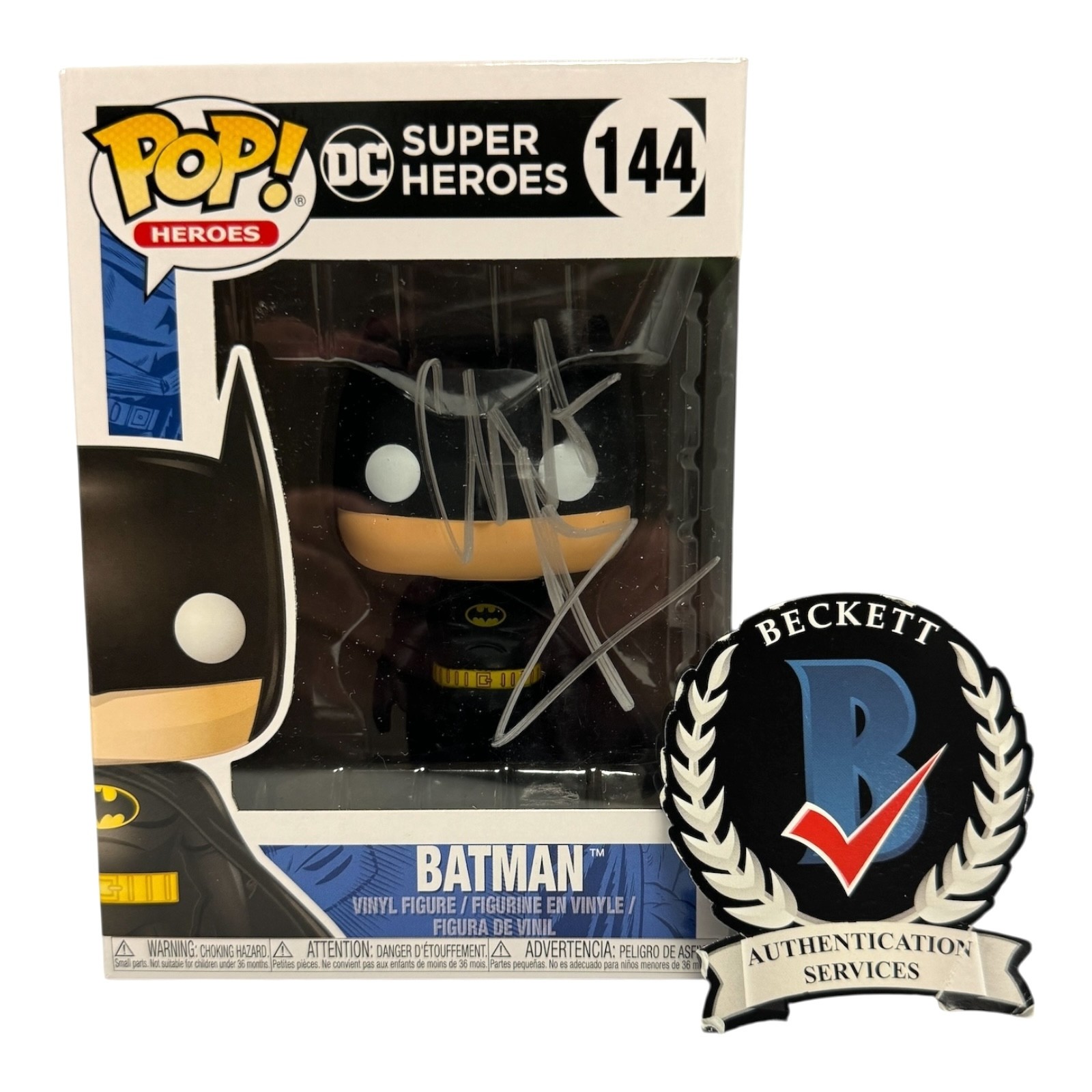Christian Bale Signed Autograph Batman Funko Pop 144 Beckett Bas The Dark Knight