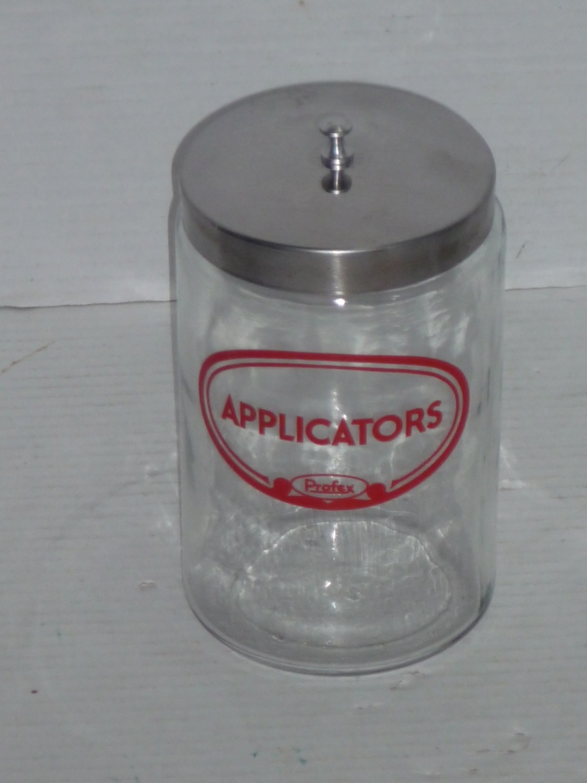 VINTAGE PROFEX APPLICATORS APOTHECARY JAR WITH LID DOCTOR DENTIST CLEAN