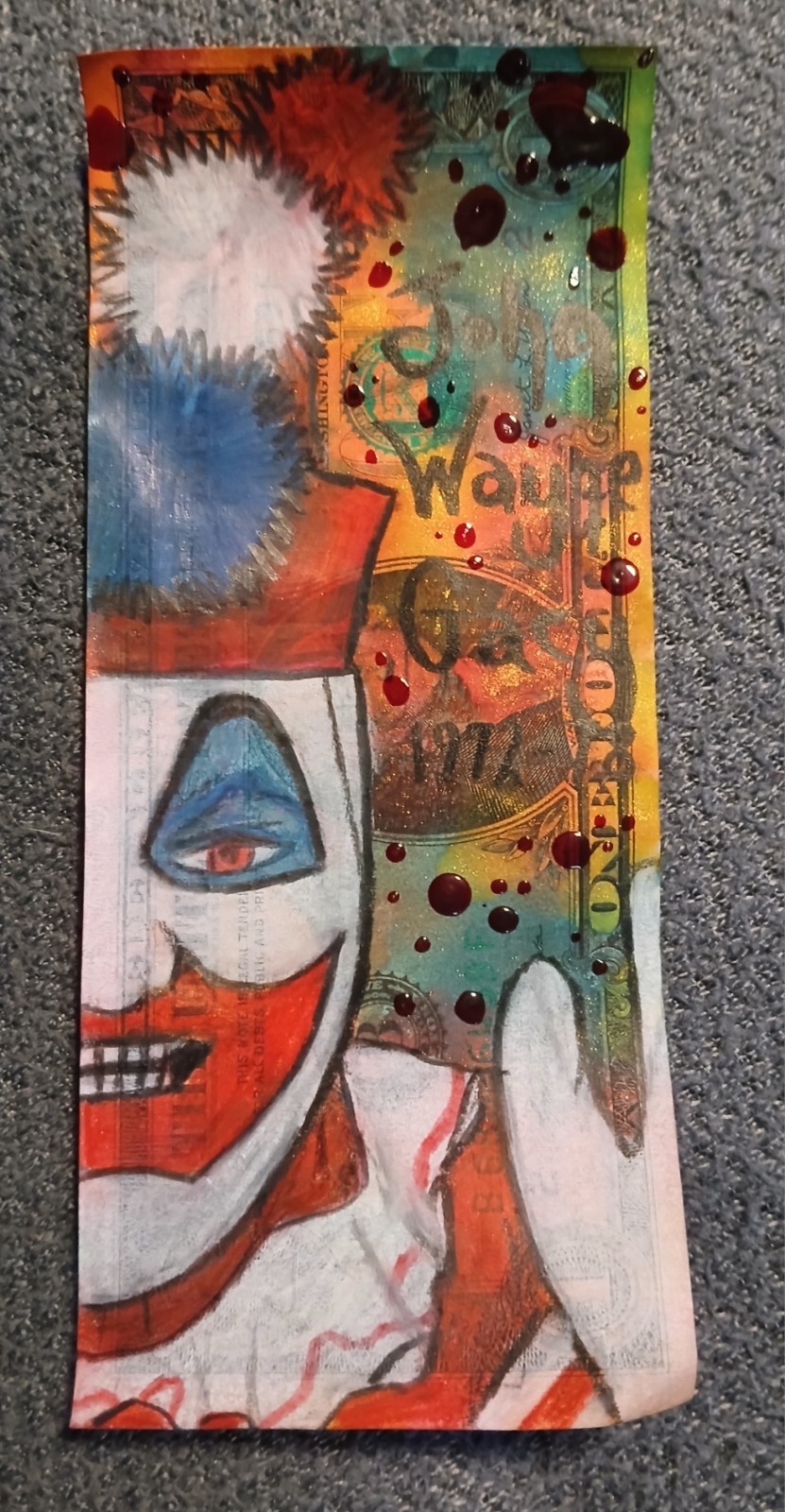 John Wayne Gacy 7, 1/1 Real Dollar Money Art Mr Emobotical Robot Collectable COA