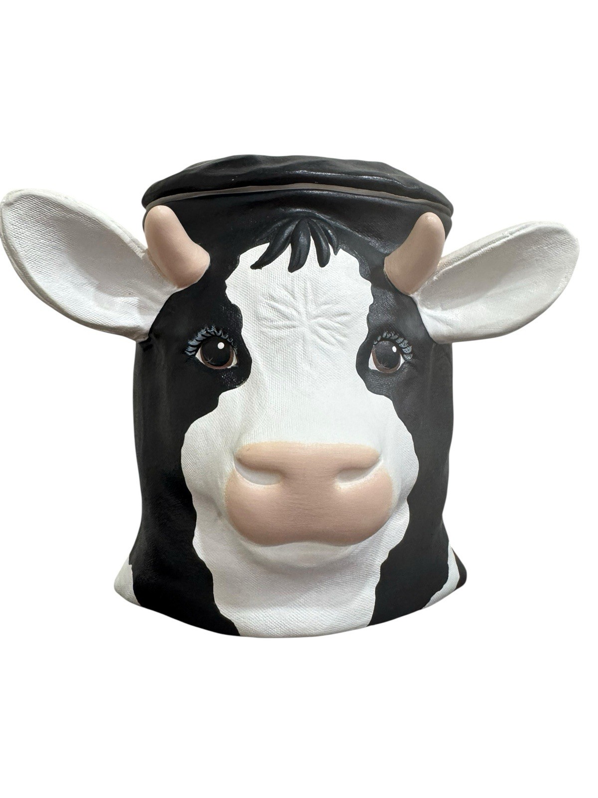 Vintage HTF Cow Head Cookie Jar, Adorable & Unique, Farmhouse Kitchen Decor 10”