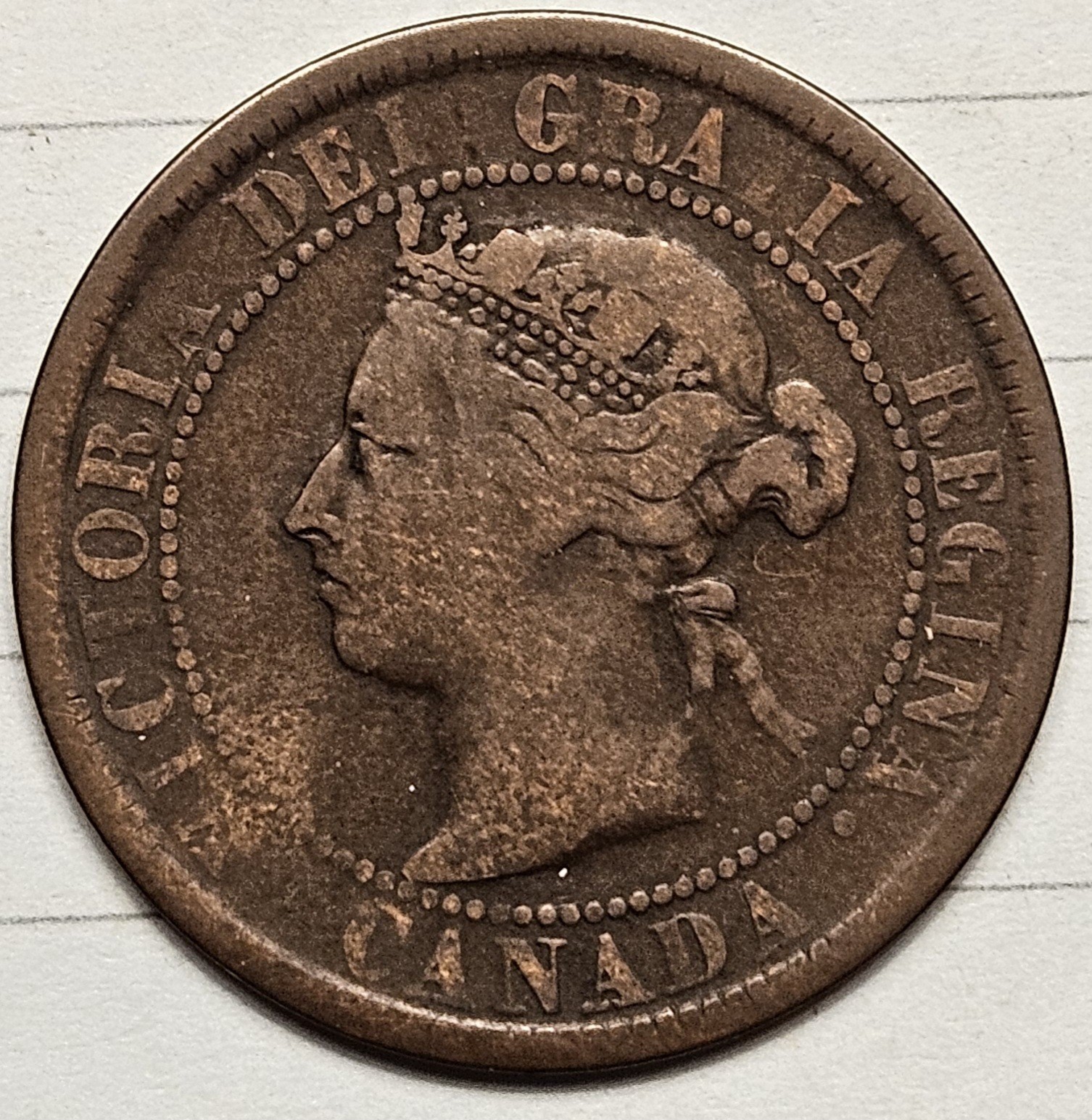 1884 CANADA ONE 1 CENT VICTORIA LARGE PENNY COIN