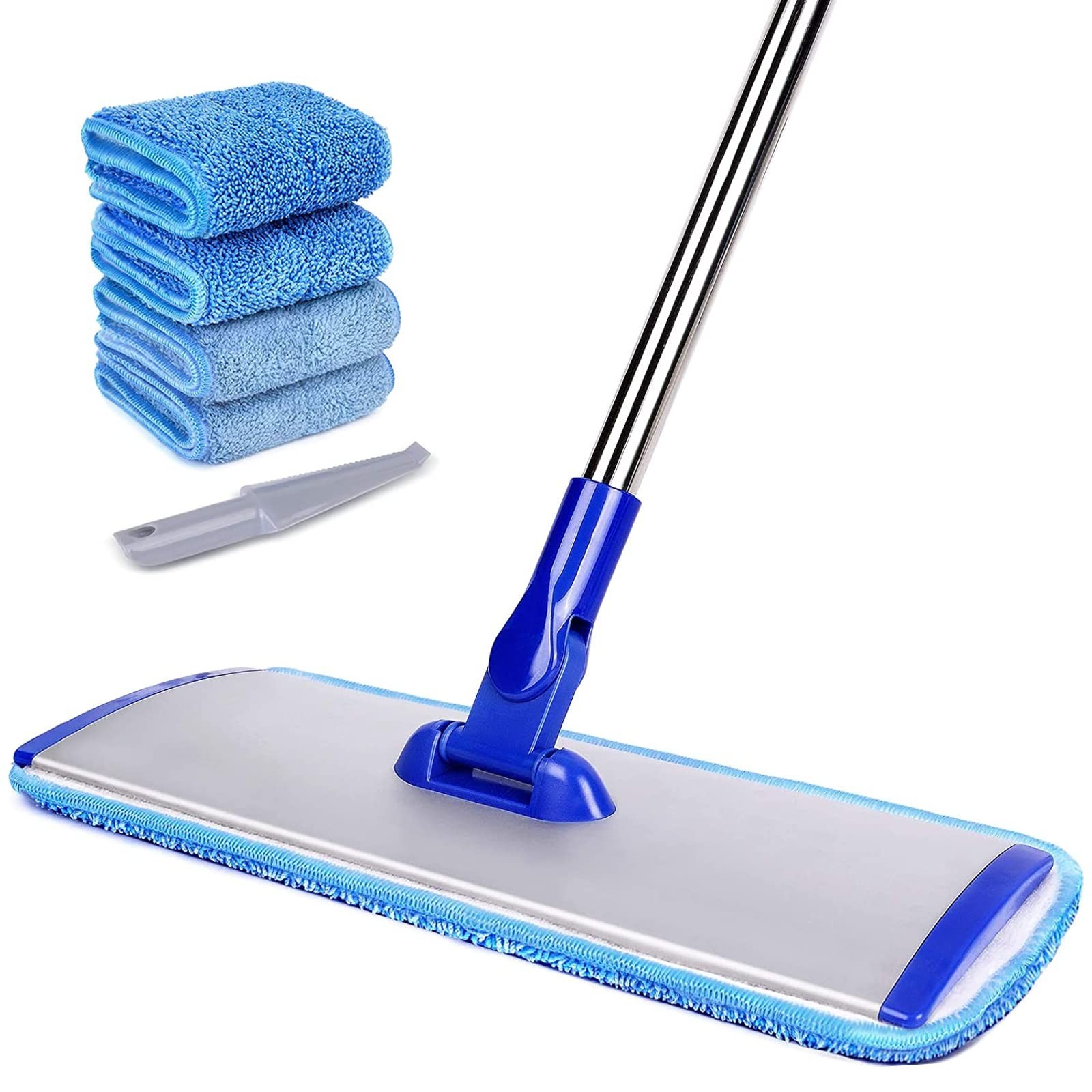 18" Professional Microfiber Mop Floor Cleaning mop, Flat Mop with Stainless S...