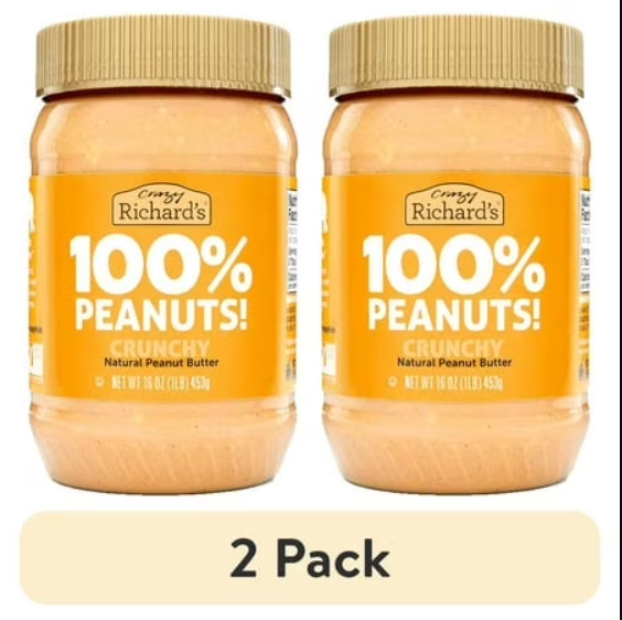 (2 pack) Crazy Richard's Cruncy Peanut Butter 16oz