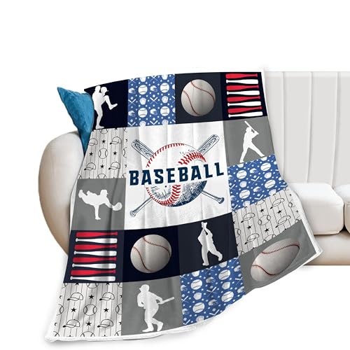Baseball Decor Throw Blanket - Comfy Plush Flannel Fleece, 40"x50" Baseball-1