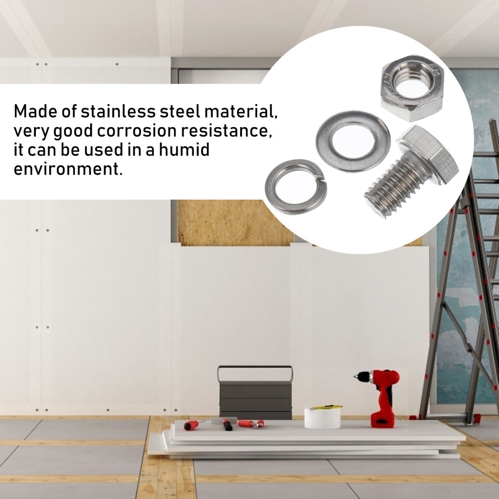 40 Sets Threaded Flat Head Bolt with Nut Hexagon Bolts Machine Screw (M6)