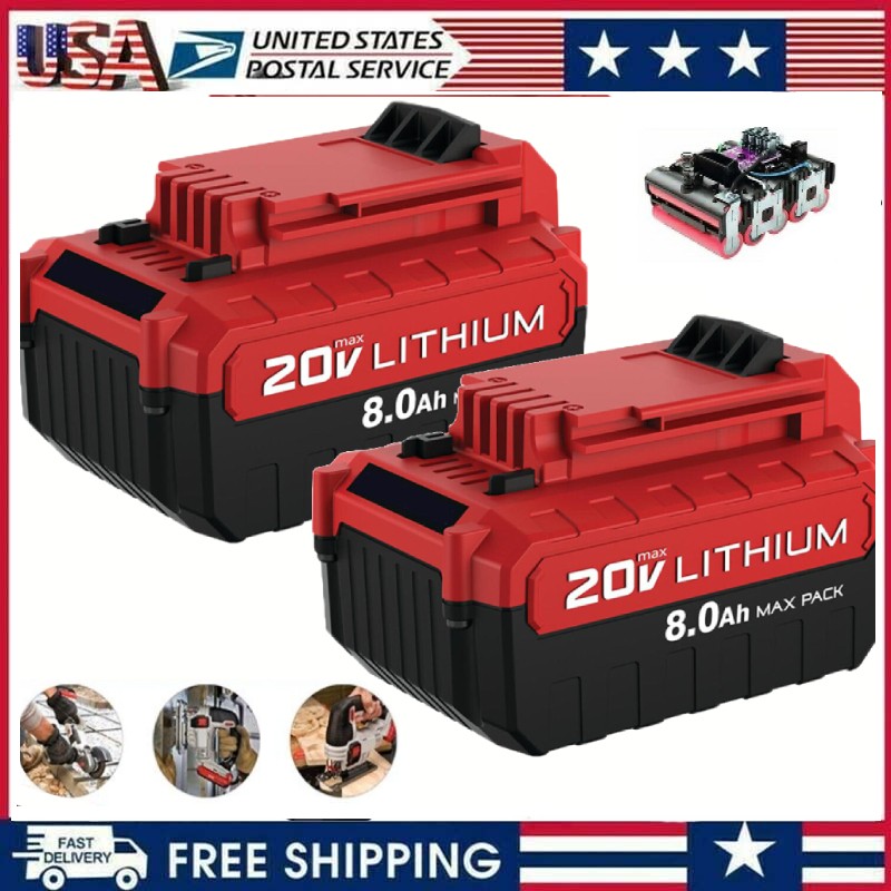 2PACK 20 Volt 8.0Ah for Porter Cable 20V MAX Lithium-ion Battery PCC685L PCC680L