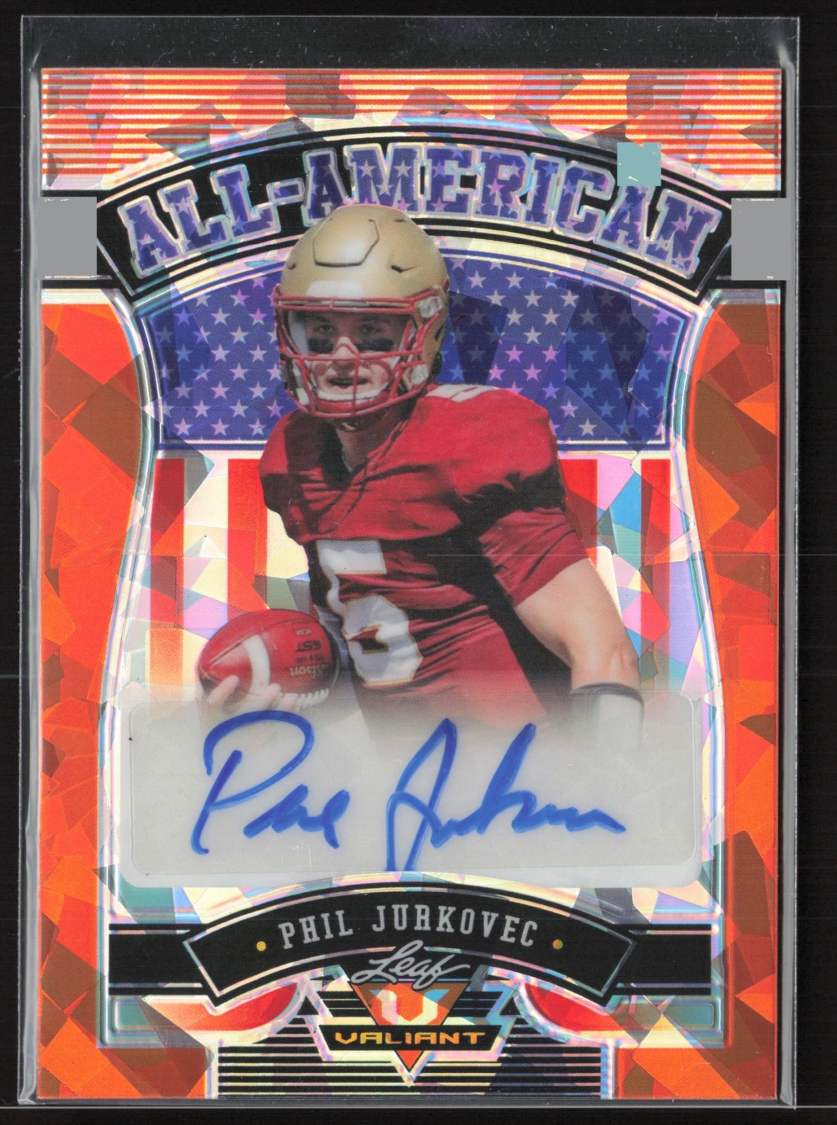 2022 Leaf Valiant Phil Jurkovec All American Auto Orange Crystal /20 #AA-PJ1 BC