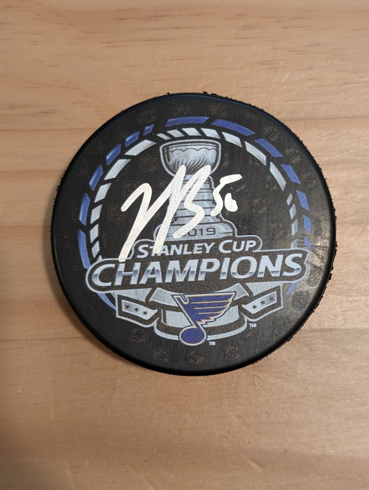 Jordan Binnington St. Louis Blues Autographed 2019 Stanley Cup Champions Puck