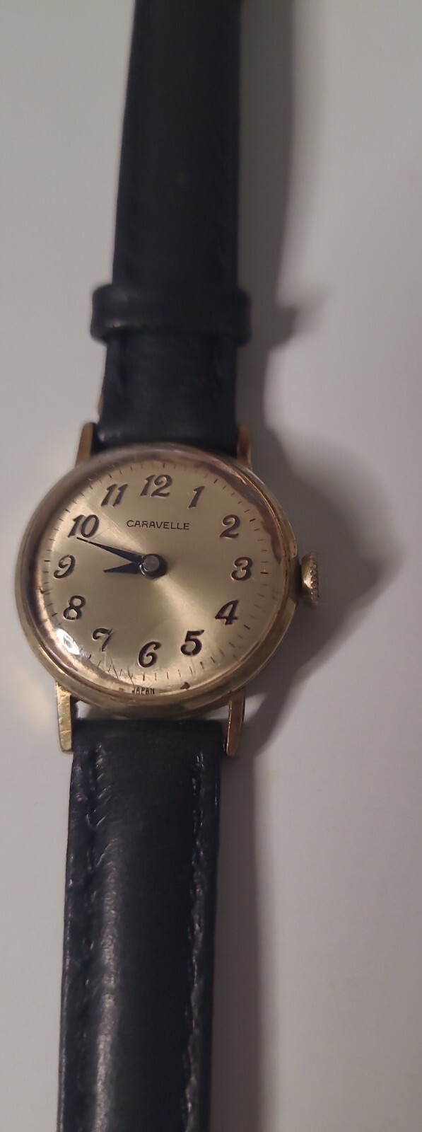 Vintage Caravelle Women's Wristwatch sold as is genuine Leather 