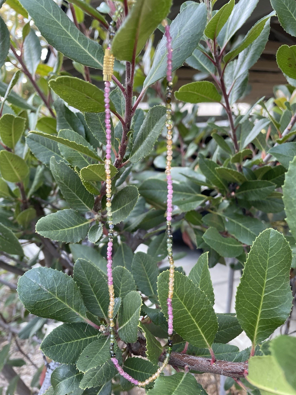 Natural Small Tourmaline Beads 16” Necklace