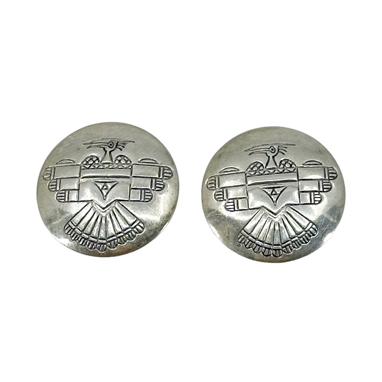 Zuni sterling silver thunderbird stud earrings - GM620