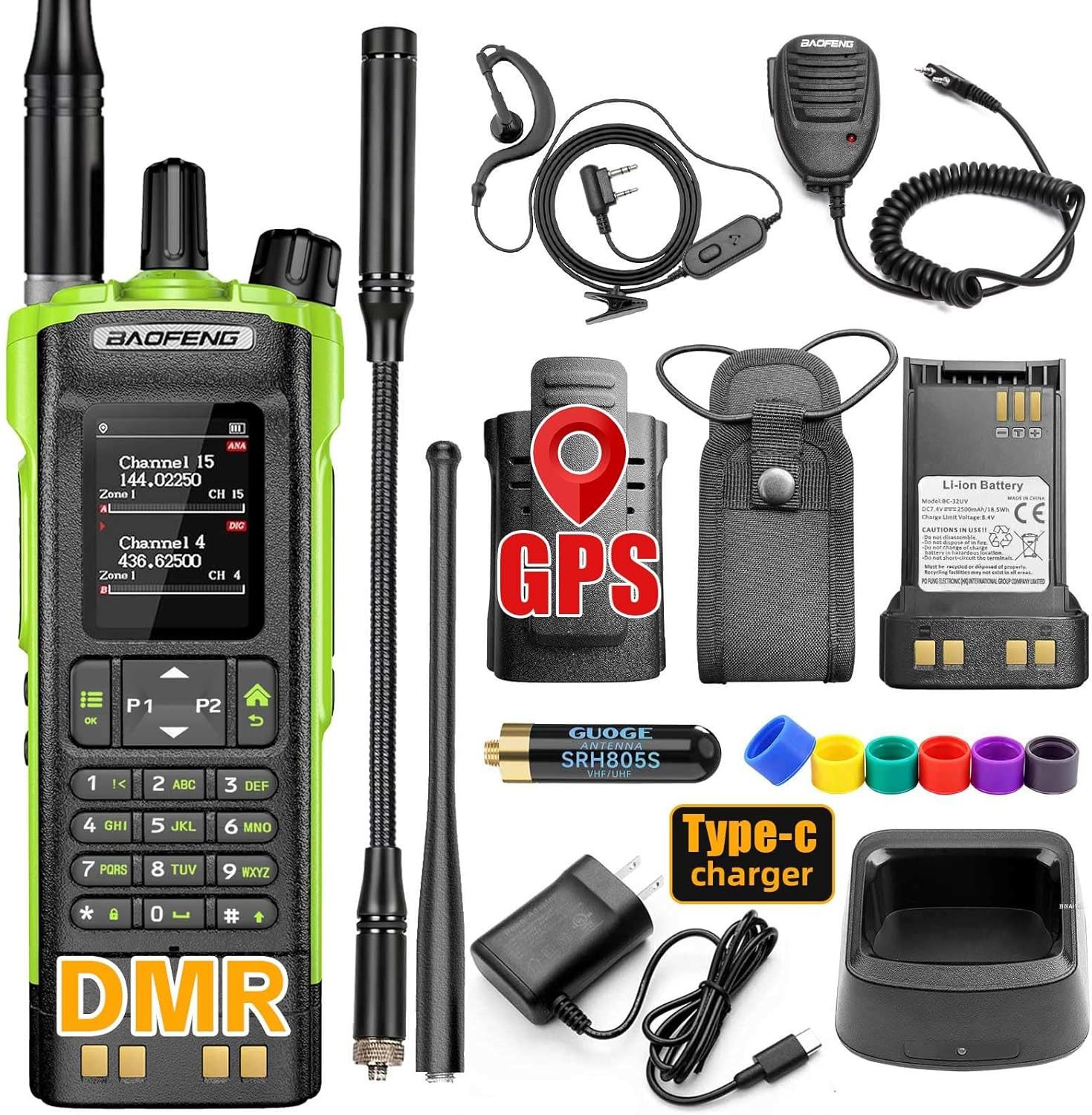 DM-32UV DMR 10W Ham Radio GPS Digital Walkie Talkie USB-C