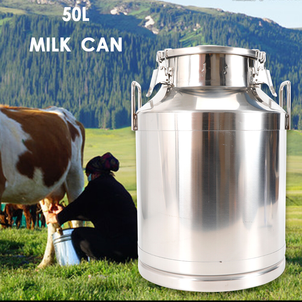 Stainless Steel Can 50L Milk Bucket Mil Can Tote Jug 1325Gallon Barrel Canister
