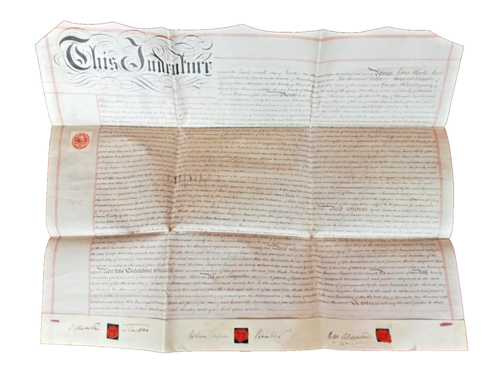 Victorian Vellum Indenture Document: 1890 Stubbs & Bamber Grove Street Ealing