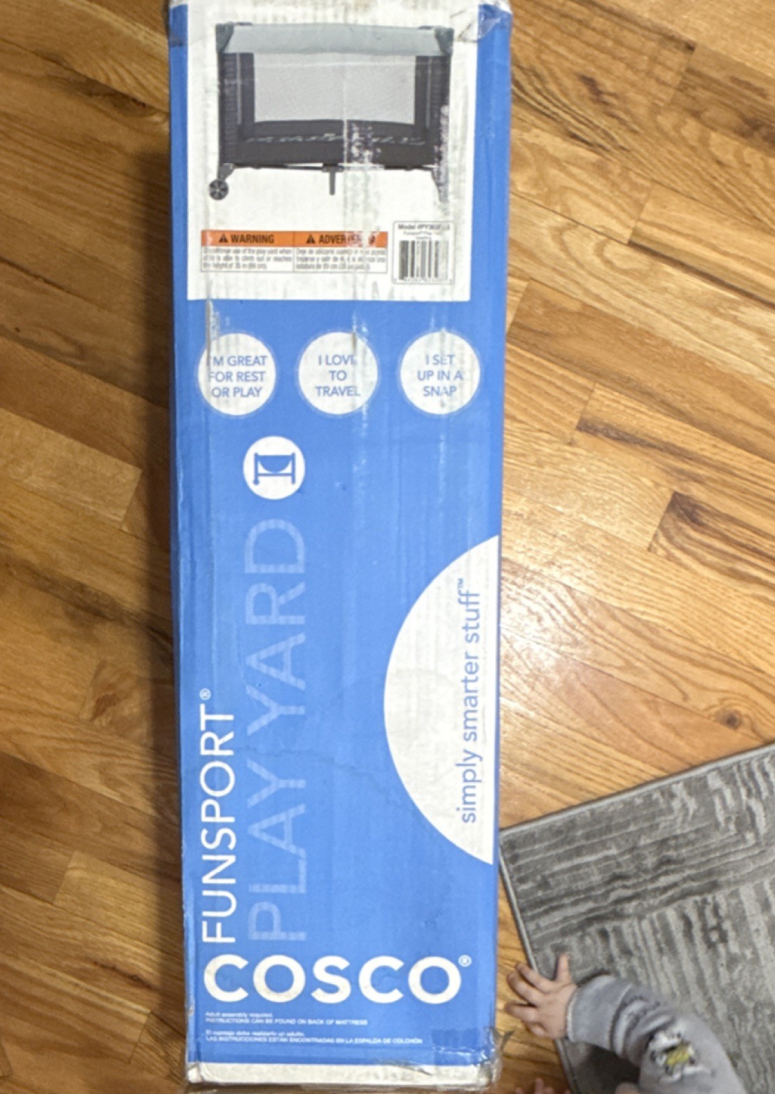 Cosco Funsport Play Yard Portable Foldable Wheels Gray/Black PY363FJS