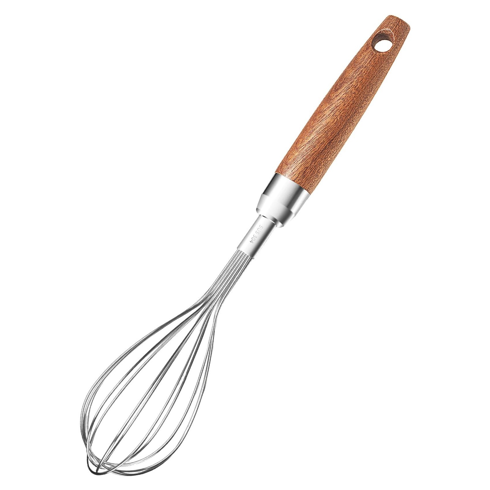 Whisk for Cooking,Stainless Steel Wire Wooden Handle Kitchen Multi Function N...