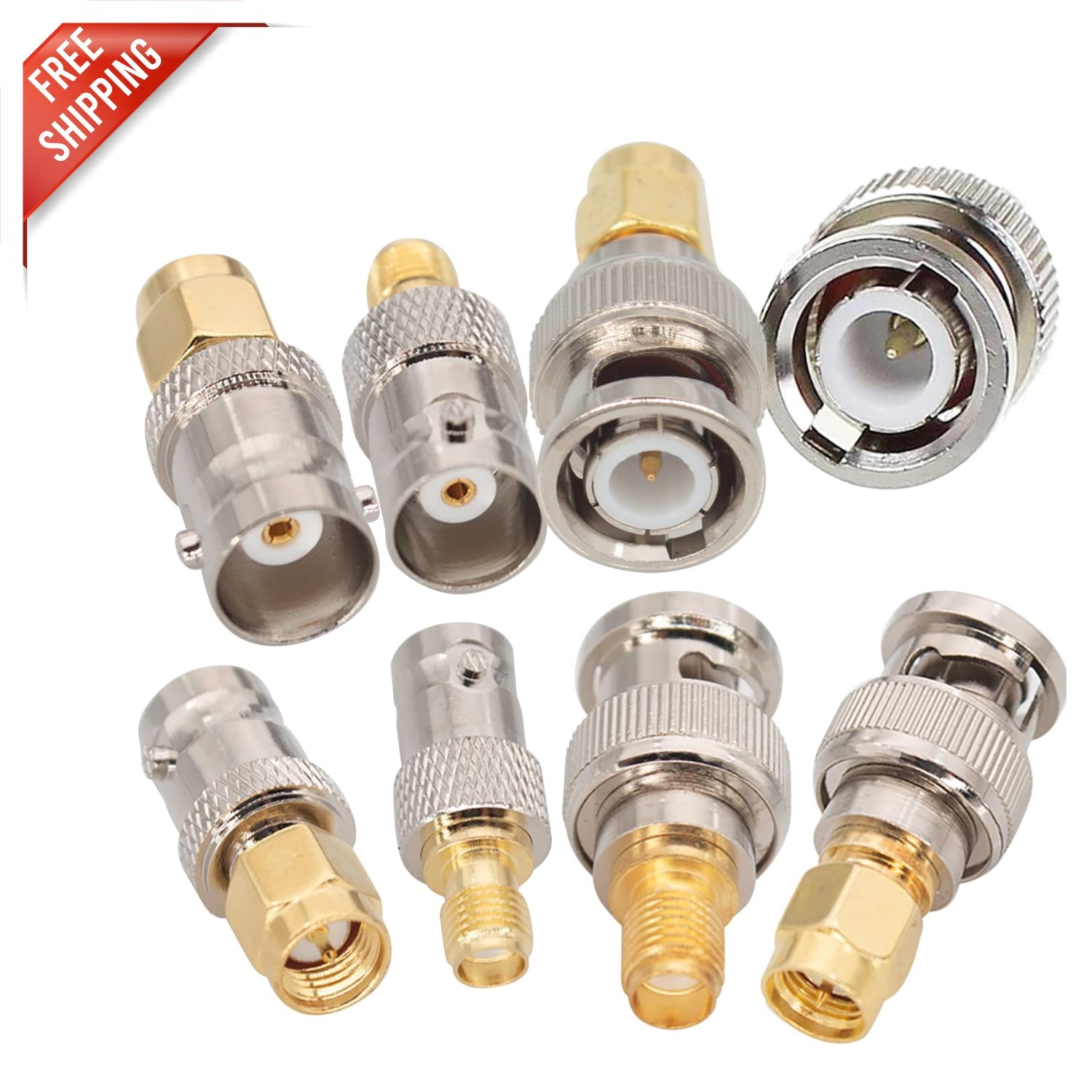 Versatile 12-Piece SMA to BNC RF Coaxial Adapter Set for Multiple Applications