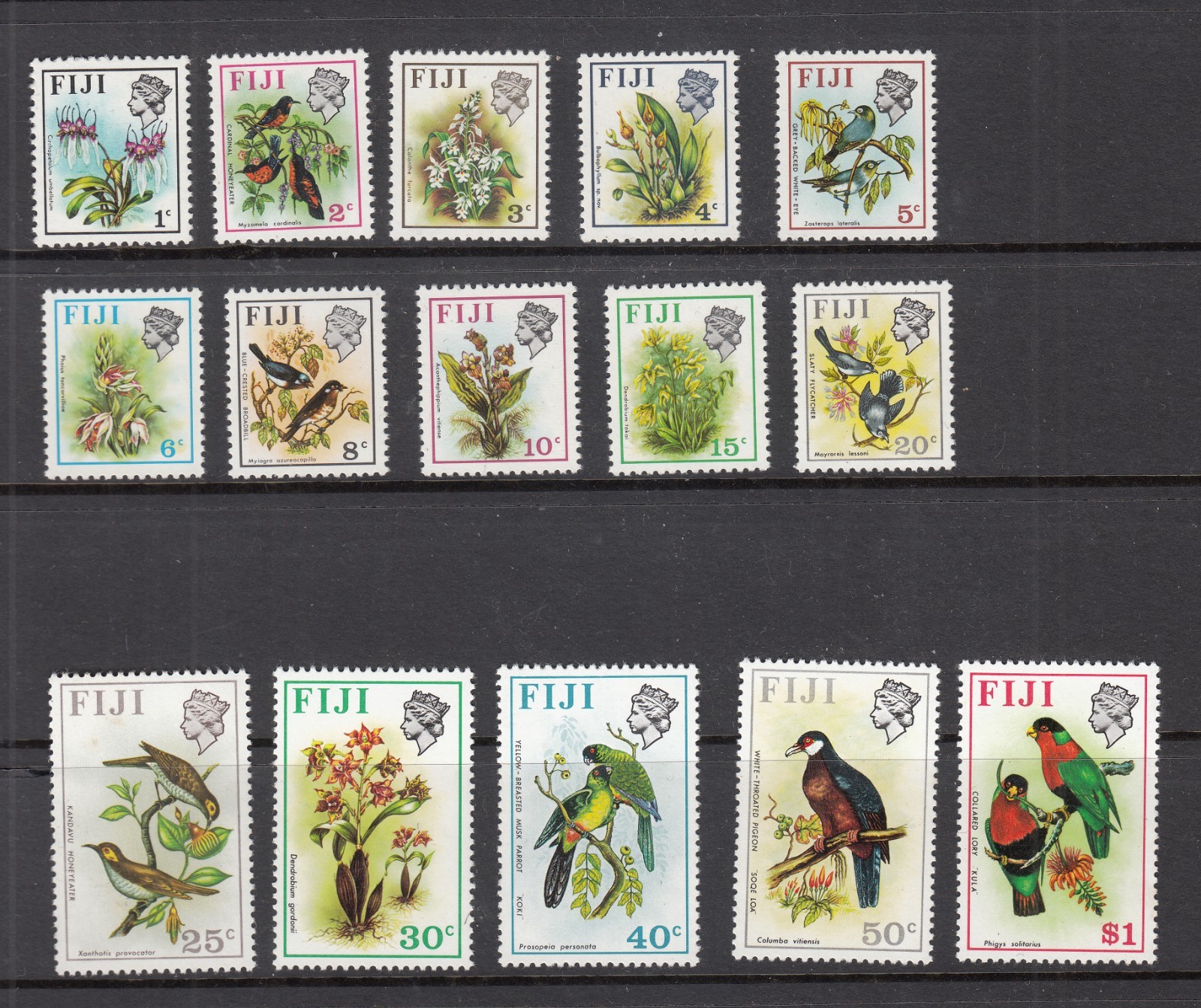 Fiji: Birds and Flowers up to $1, 1971