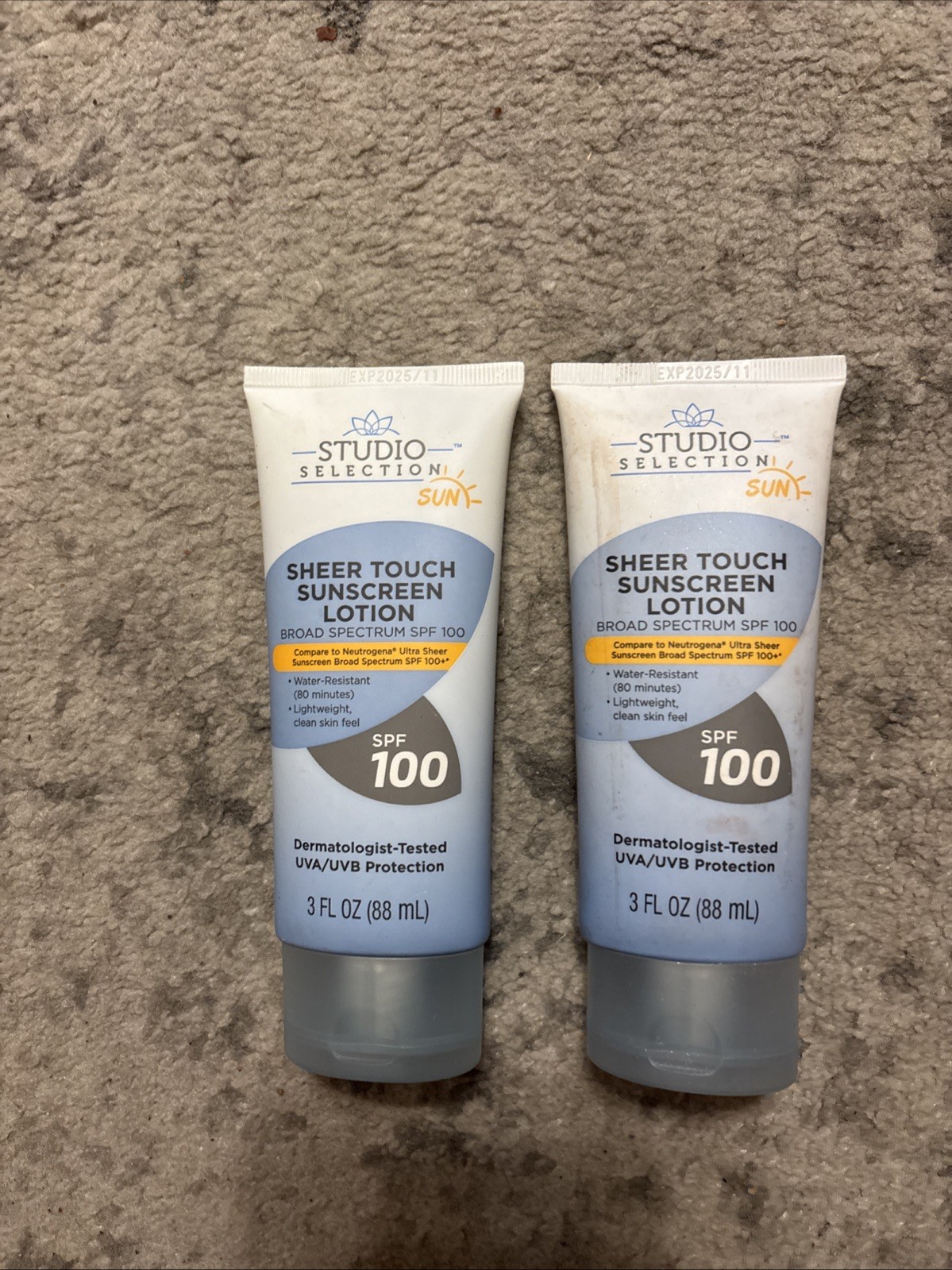 Studio Selection 3oz. SPF 100 Sheer Touch Sunscreen Lotion X2