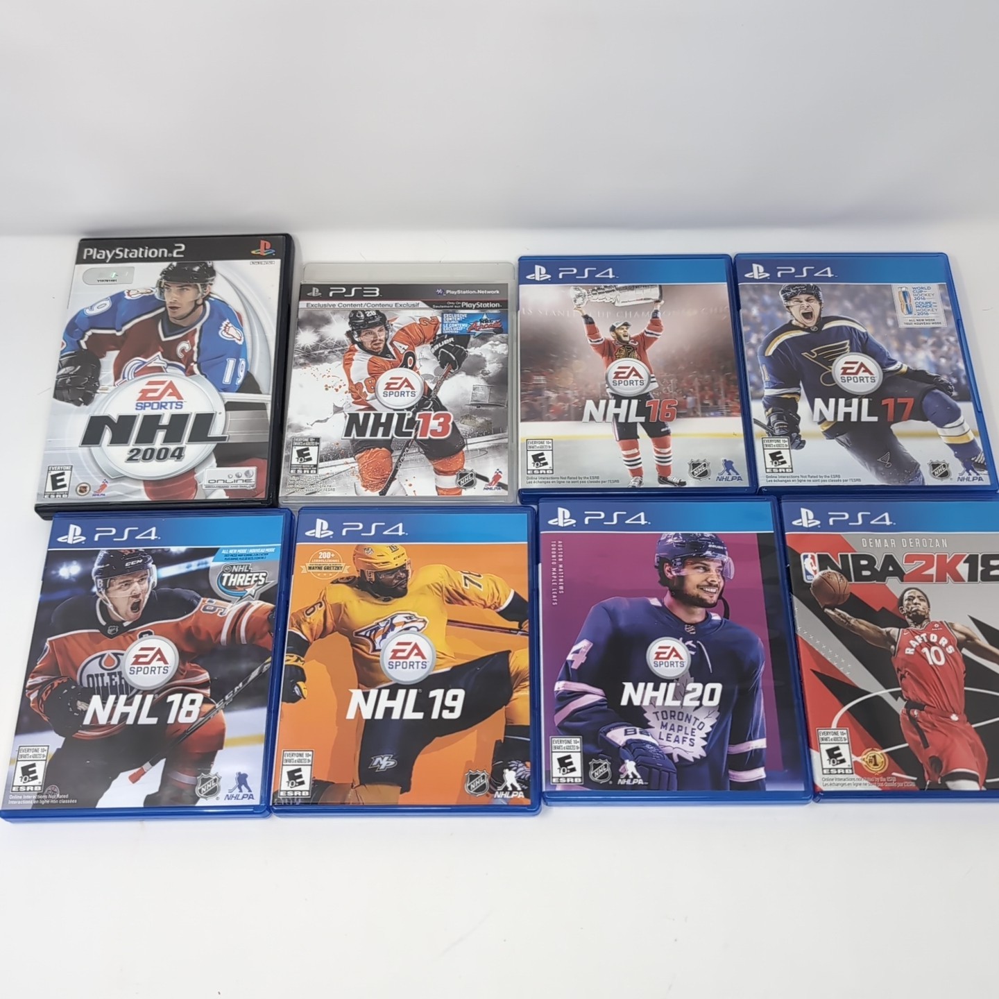Sony PS4 & PS2 Video Game Sports Bundle NBA 2K18 NHL 13 16 17 18 19 20 2004