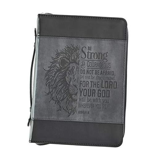  Men/Women's Classic Bible Cover Be Strong and Courageous Lion Joshua 1:9, 