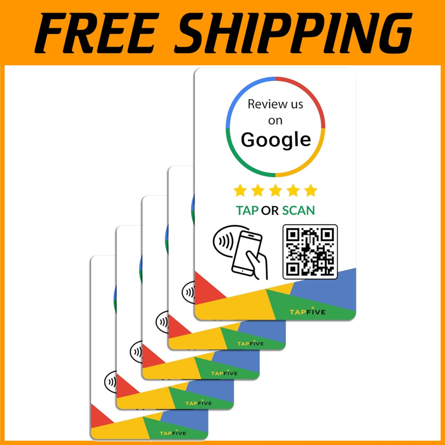 Reusable Smart Tap NFC & QR Cards - 5 Pack