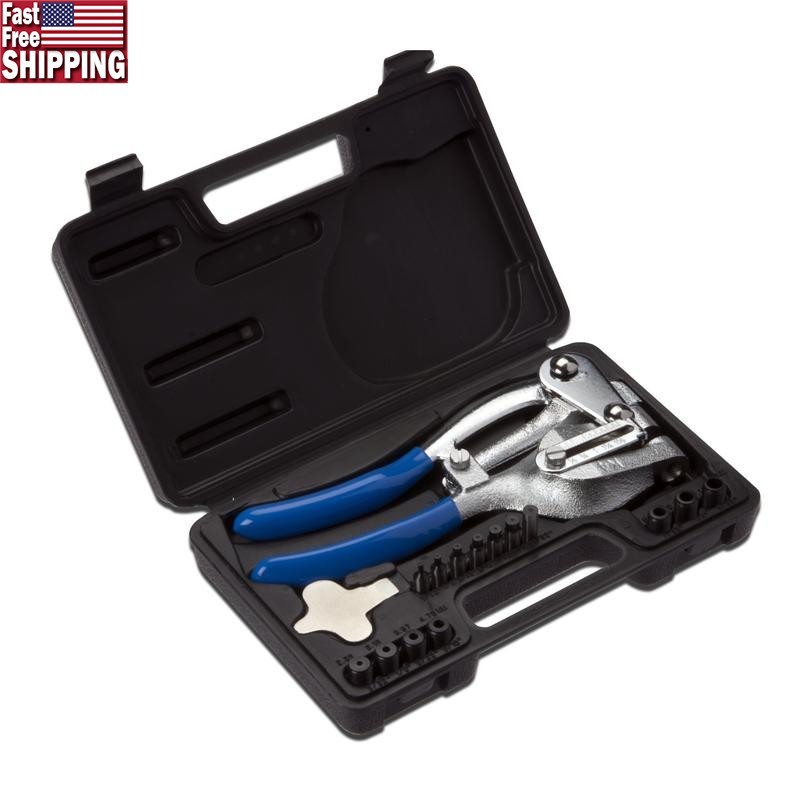 Handheld Power Punch Kit Metal Hole Puncher 7 Dies Chrome Vanadium Durable Tool