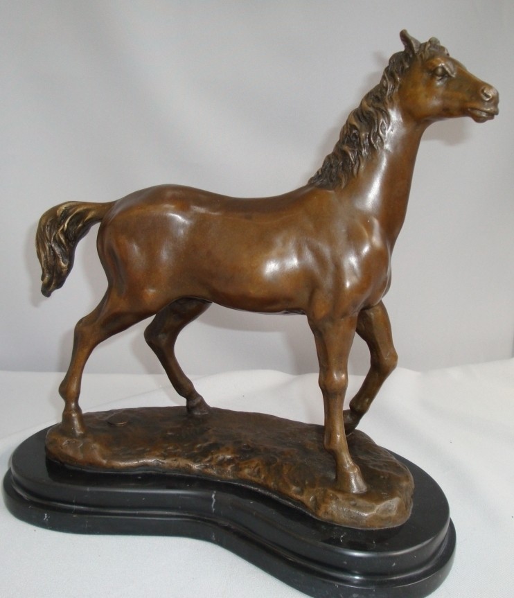 Art Deco Style Statue Sculpture Horse Wildlife Art Nouveau Style Bronze Signed