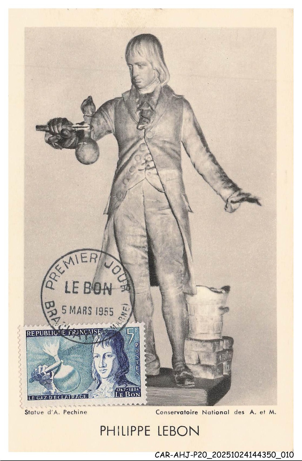 CAR-AHJP20-1013-CARD-MAXIMUM - Philippe Lebon - 1955