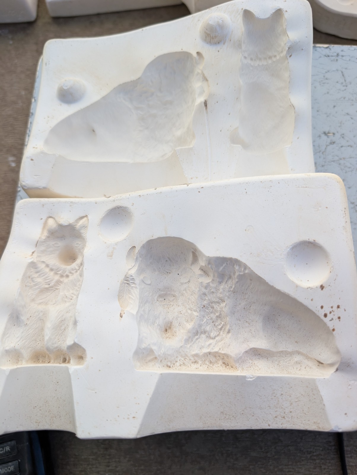 Bison And Wolf?   Vintage Slip Casting Ceramic Mold