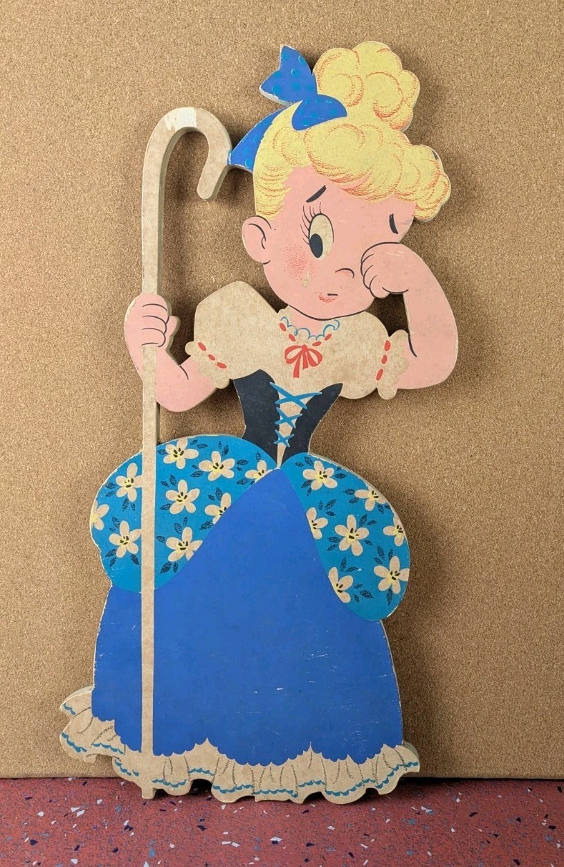 Vintage MOTHER GOOSE PIN-UP “LITTLE BO PEEP” Nursery Wall Decor